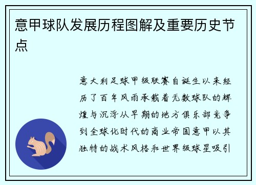 意甲球队发展历程图解及重要历史节点